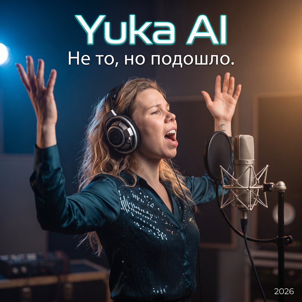 Обложка альбома «Не то, но подошло»: Yuka AI у микрофона